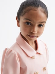 Reiss Pink Naomi Puff Sleeve Belted Dress - Image 4 of 8