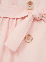 Reiss Pink Naomi Puff Sleeve Belted Dress - Image 8 of 8