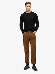Superdry Black Slim Fit Essential Crew Jumper - Image 2 of 6