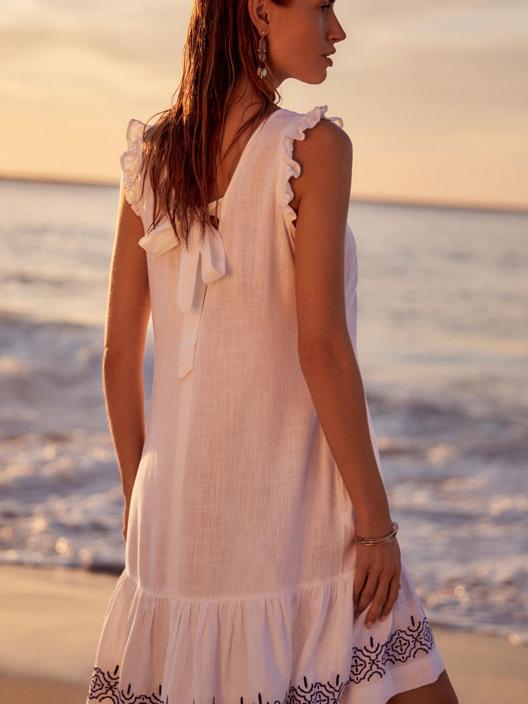 Next white linen dress best sale