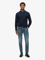 Superdry Navy Marl Slim Fit Essential Crew Jumper - Image 2 of 6