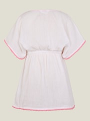Angels By Accessorize White Floral Embroidered 100% Cotton Kaftan - Image 2 of 3