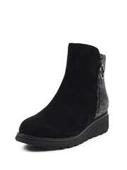 Lunar Alder Wedge Black Ankle Boots - Image 3 of 9