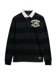 Superdry Black Vintage Athletic Relaxed Rugby Shirt - Image 4 of 6