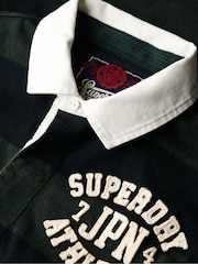 Superdry Black Vintage Athletic Relaxed Rugby Shirt - Image 5 of 6
