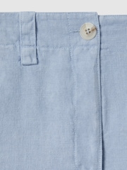 Reiss Dusty Blue Demi Linen Garment Dyed Shorts - Image 6 of 6