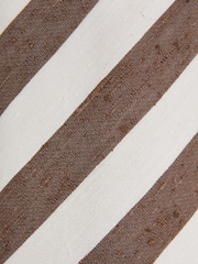 Reiss Chocolate/Ivory Sienna Textured Silk Blend Striped Tie - Image 5 of 5