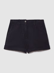 Reiss Navy Demi 100% Linen Garment Dyed Shorts - Image 2 of 6