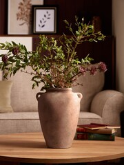 Terracotta Country Ceramic Lydford Medium Textured Flower Vase - Image 1 of 3