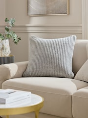 Silver Nellie Chunky Chenille Cushion - Image 1 of 5