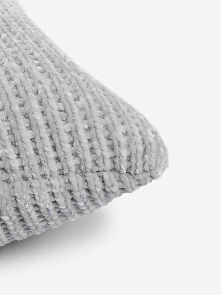 Silver Nellie Chunky Chenille Cushion - Image 5 of 5