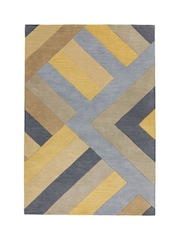Asiatic Rugs Ochre Yellow Reef Wool Big Zig Rug - Image 1 of 5