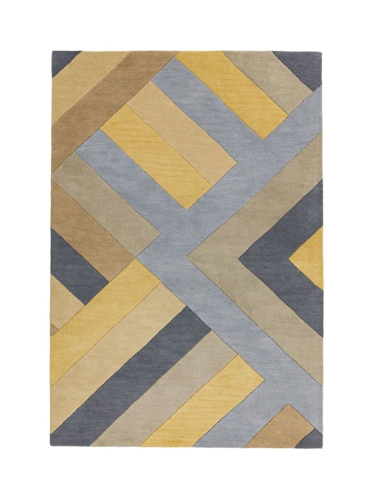 Asiatic Rugs Ochre Yellow Reef Wool Big Zig Rug - Image 1 of 5