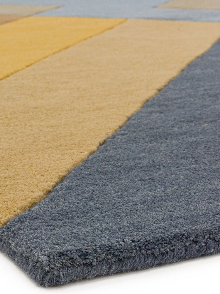 Asiatic Rugs Ochre Yellow Reef Wool Big Zig Rug - Image 7 of 7