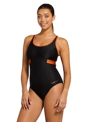 Zoggs Black Crossback Swimsuit With Shelf Bra Lining - Image 3 of 6