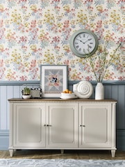 Laura Ashley Pale French Grey Hanover 3 Door Sideboard - Image 1 of 2