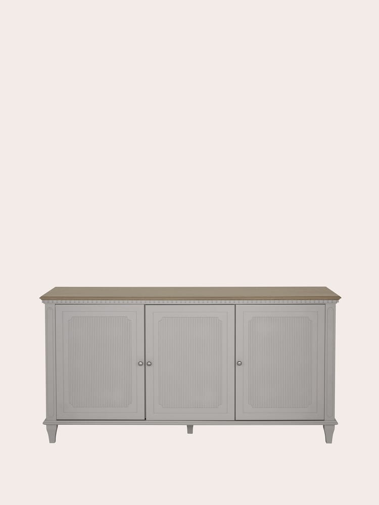Laura Ashley Pale French Grey Hanover 3 Door Sideboard - Image 2 of 2
