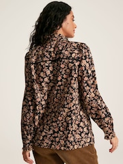 Joules Perla Black/Cream Scallop Collar Floral Blouse - Image 2 of 9