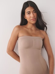 Rosa nude pastel - Faja pantalón de talle alto tipo bandeau con control de abdomen firme - Imagen 4 de 8