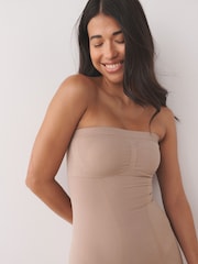 Rosa nude pastel - Faja pantalón de talle alto tipo bandeau con control de abdomen firme - Imagen 5 de 8
