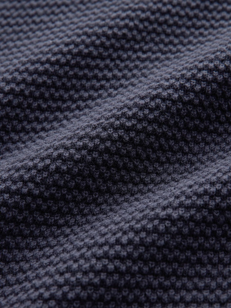 Marineblauw geruit - Ronde hals - Trui met overhemdkraag in standaard pasvorm - Image 7 of 7