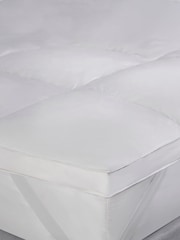 BHS White Duck Feather 100% Cotton Mattress Topper - Image 1 of 2