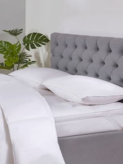 BHS White Duck Feather 100% Cotton Mattress Topper - Image 2 of 2