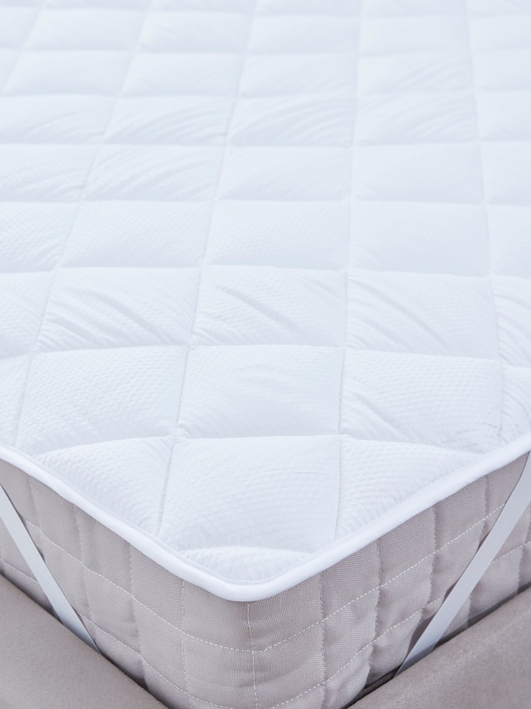 Martex White Microfibre Seersucker Mattress Topper - Image 2 of 5