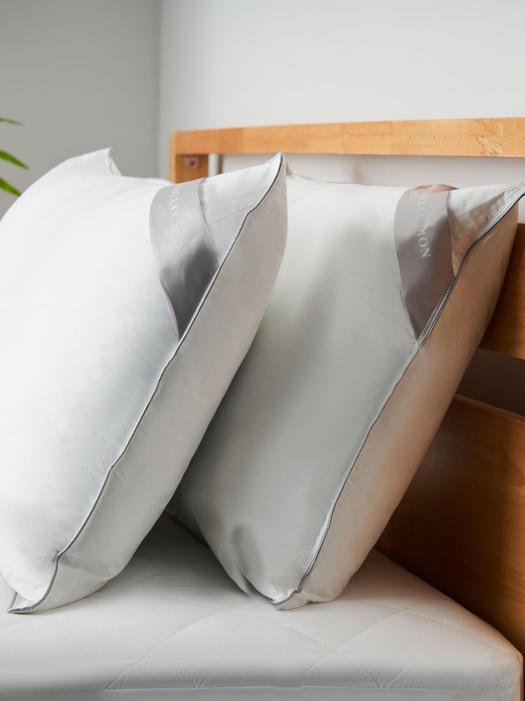 BHS 100% Cotton Pair of Like Down Pillows - Image 2 of 4