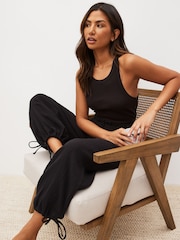 Monochrome Rib Vest Crinkle Bottom Pyjamas - Image 1 of 11