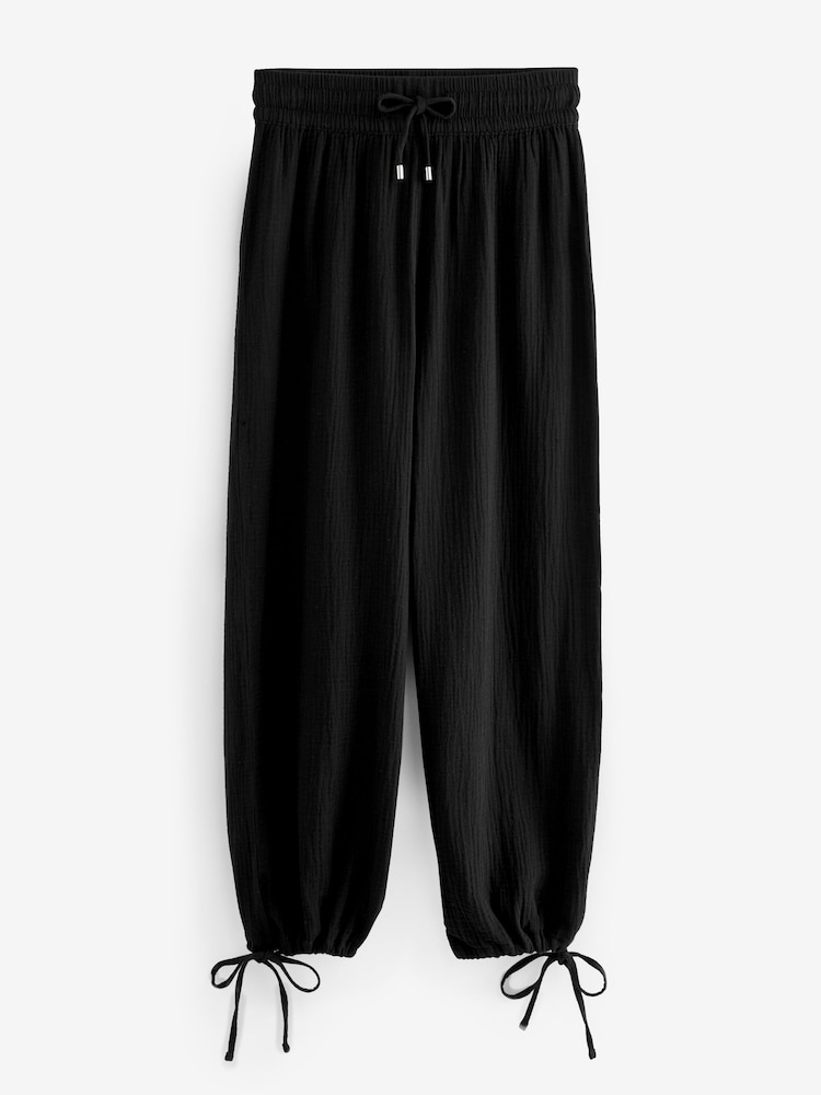 Monochrome Rib Vest Crinkle Bottom Pyjamas - Image 10 of 11
