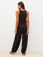 Monochrome Rib Vest Crinkle Bottom Pyjamas - Image 2 of 11