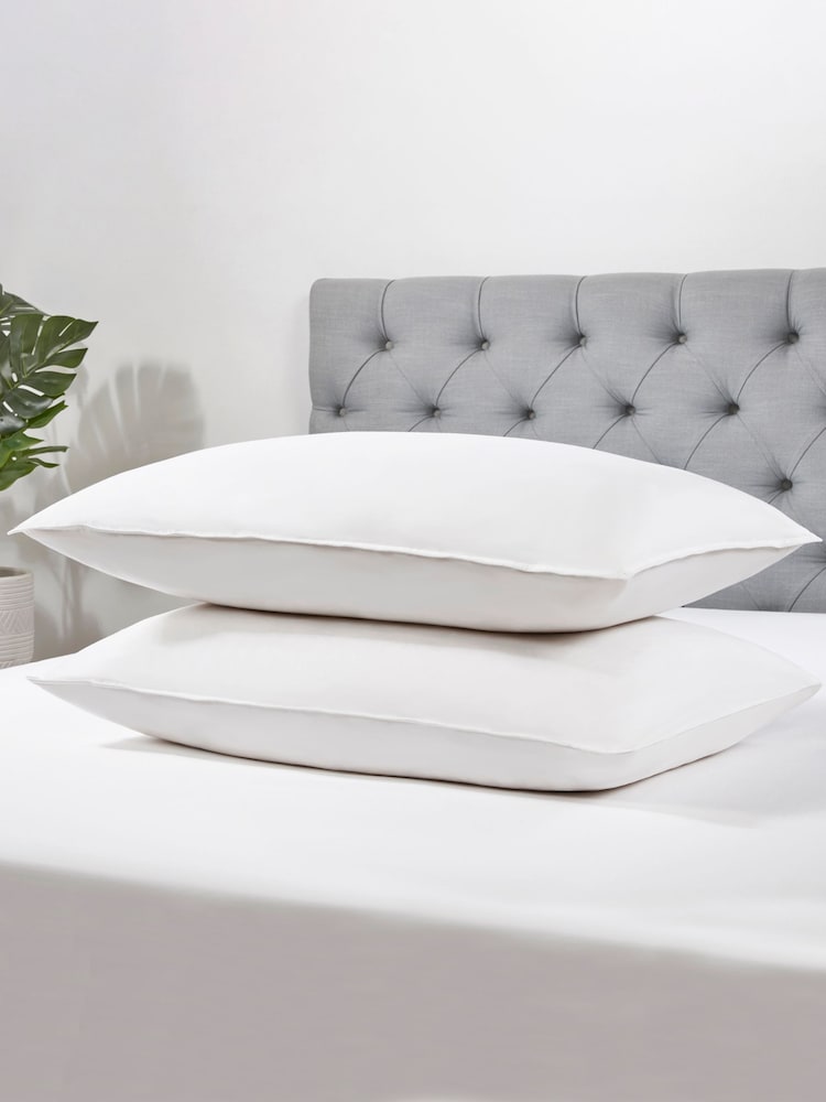 BHS 100% Cotton Pair of Duck Feather Pillows - Image 1 of 2 BHS 100% Cotton Pair of Duck Feather Pillows - Image 1 of 2