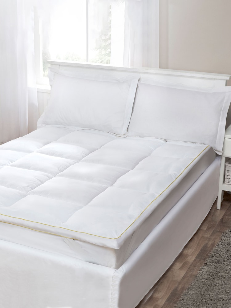 BHS White 100% Cotton Anti-Allergy Deep Fill Mattress Enhancer - Image 1 of 4