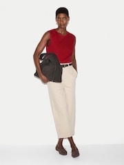 Jigsaw Red Cotton Scoop Slub Tank - Image 3 of 5