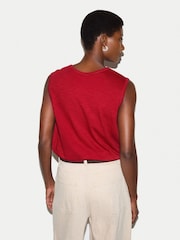 Jigsaw Red Cotton Scoop Slub Tank - Image 4 of 5