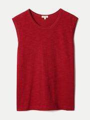 Jigsaw Red Cotton Scoop Slub Tank - Image 5 of 5