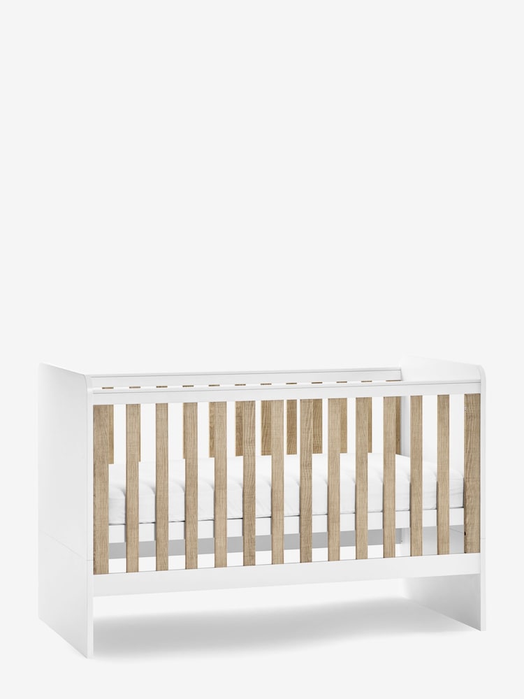 White/Wood Effect Parker Kids Nursery Convertible Cot Bed - Image 2 of 6