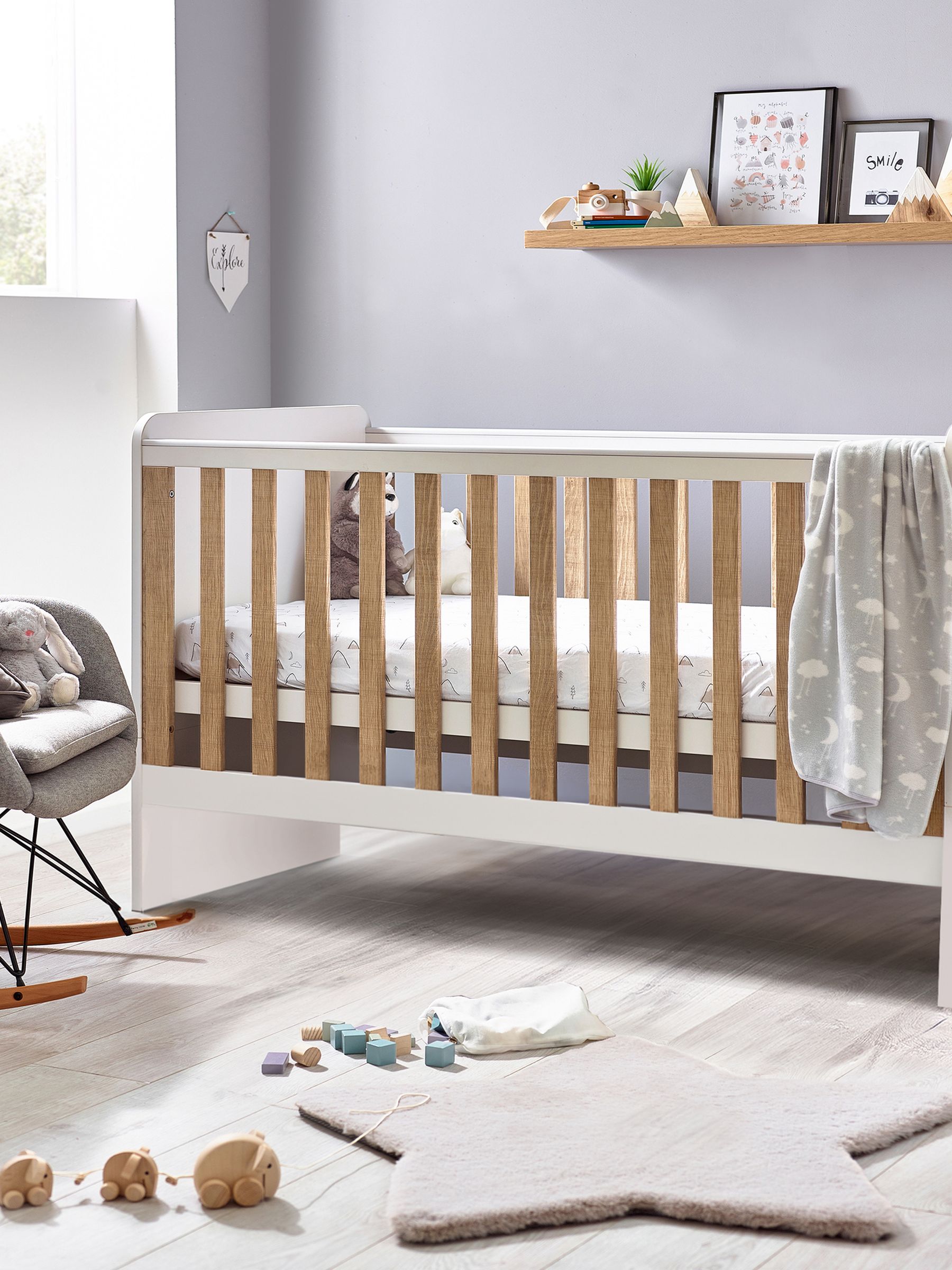 Buy White Wood Effect Parker Kids Nursery Convertible Cot Bed from the Next UK online shop