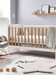 White/Wood Effect Parker Kids Nursery Convertible Cot Bed - Image 6 of 6