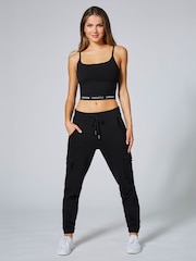Pineapple Black Womens Cargo Joggers - Image 1 of 5