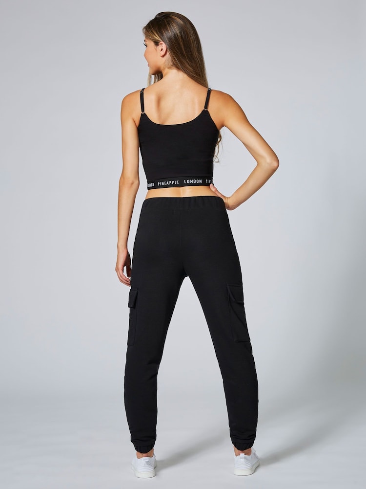 Pineapple Black Womens Cargo Joggers - Image 2 of 5