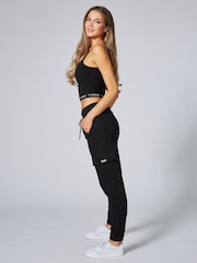 Pineapple Black Womens Cargo Joggers - Image 4 of 5