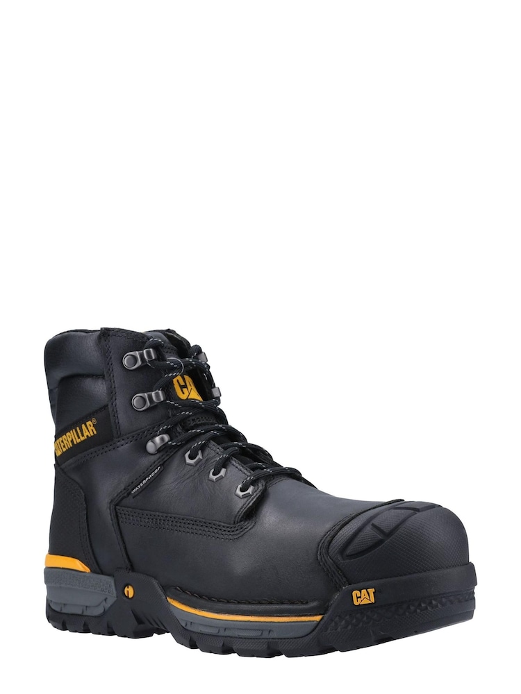 CAT Black Excavator Lace Up Safety Hiker Boots - Image 2 of 4