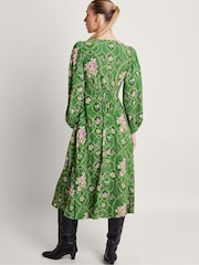 Monsoon Green Kira Wrap Dress - Image 2 of 5