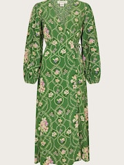 Monsoon Green Kira Wrap Dress - Image 5 of 5
