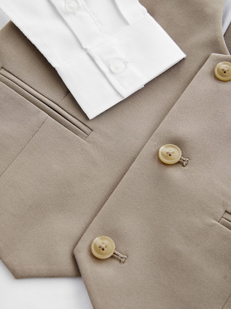 Ecru / Taupe Waistcoat Set (12mths-16yrs) - Image 5 of 5