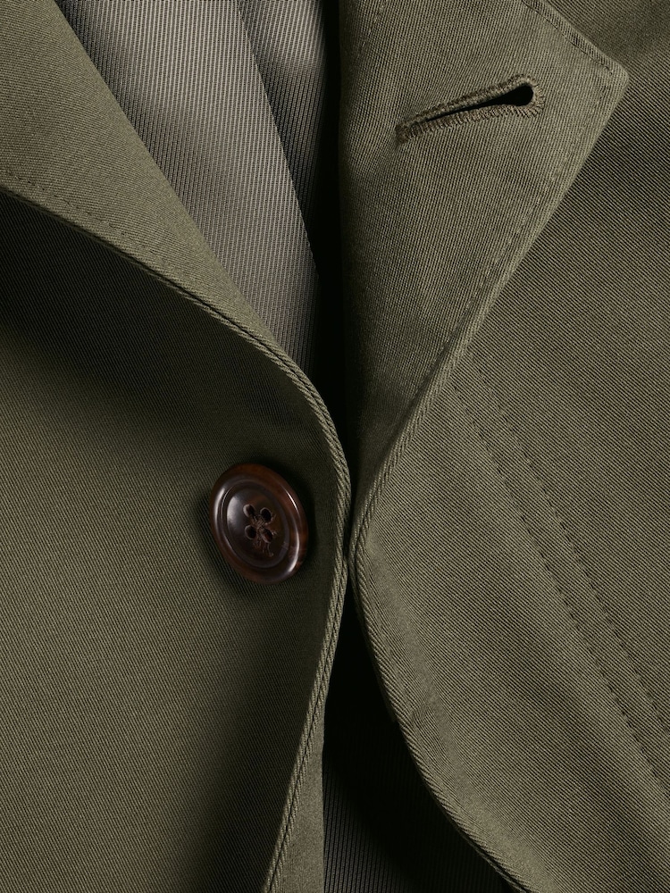 Charles Tyrwhitt Green Classic Showerproof 100% Cotton Raincoat - Image 5 of 5