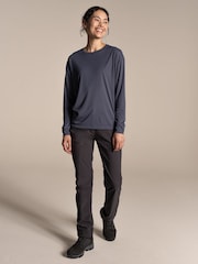 Craghoppers Grey NosiLife SolarShield+ Long Sleeved T-Shirt - Image 1 of 4