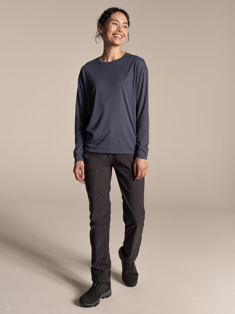 Craghoppers Grey NosiLife SolarShield+ Long Sleeved T-Shirt - Image 1 of 4 Craghoppers Grey NosiLife SolarShield+ Long Sleeved T-Shirt - Image 1 of 4